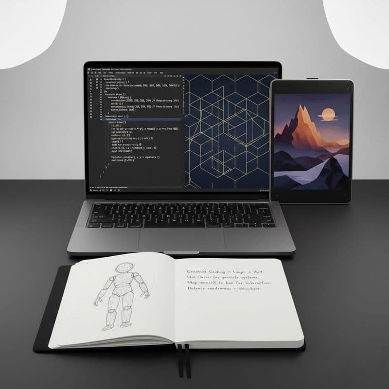 Generative art with computer algorithms and creative process