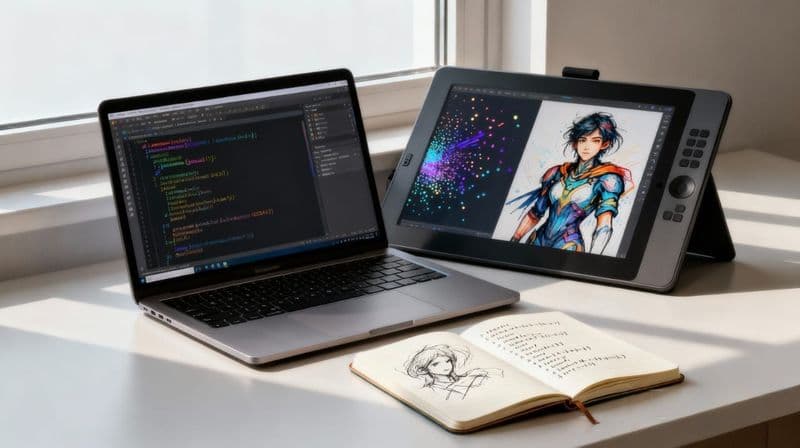 Creative coding workspace; p5.js and art for creative coders