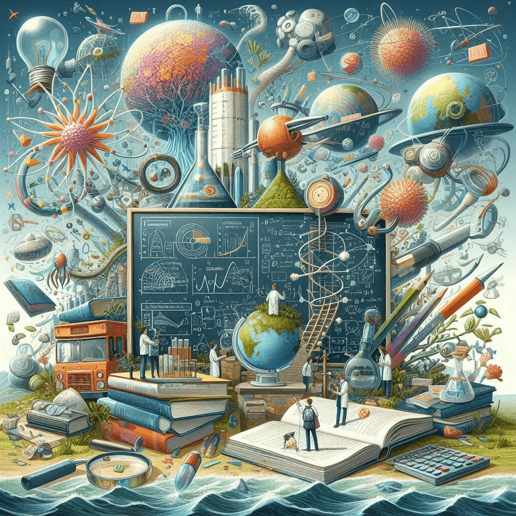 Visualization of Class 11 science curriculum that includes maths, physics, english, chemistry , biology,etc