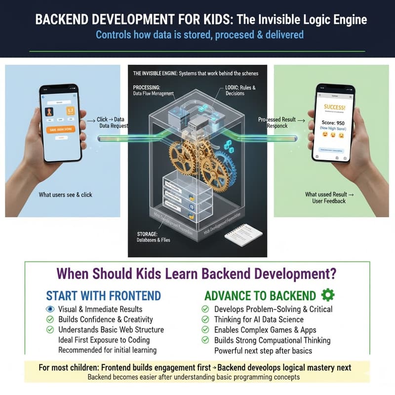 Frontend vs backend: when should kids learn backend development