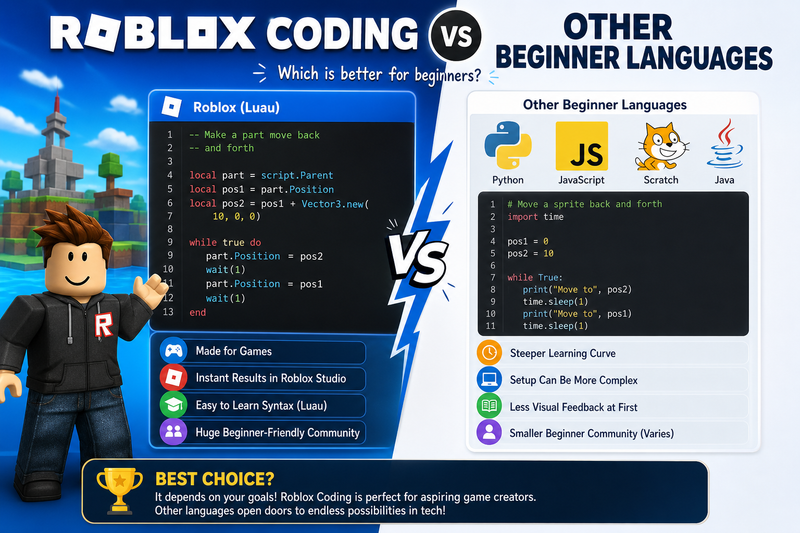 Roblox Coding vs Scratch
