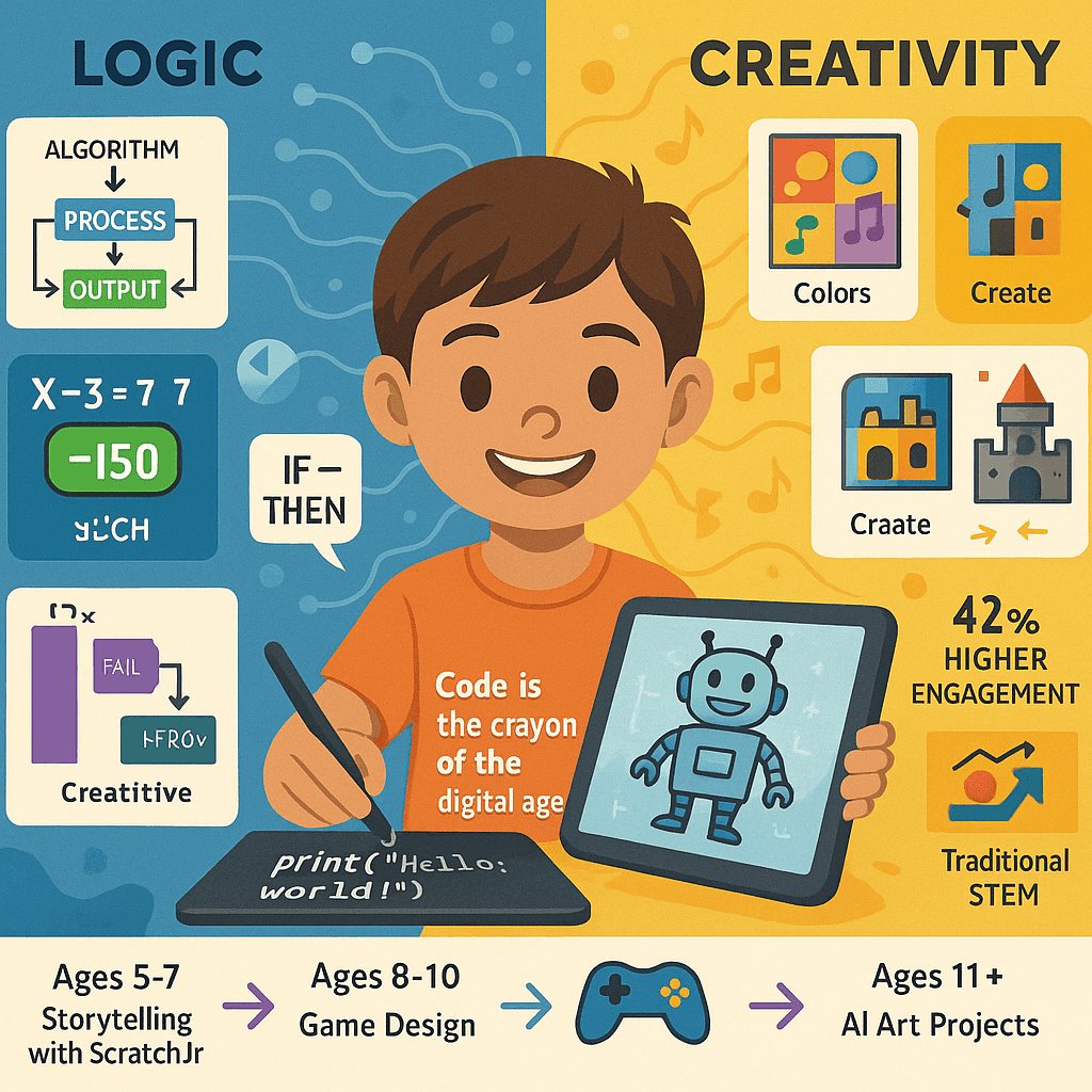 kid combining logic and creativity