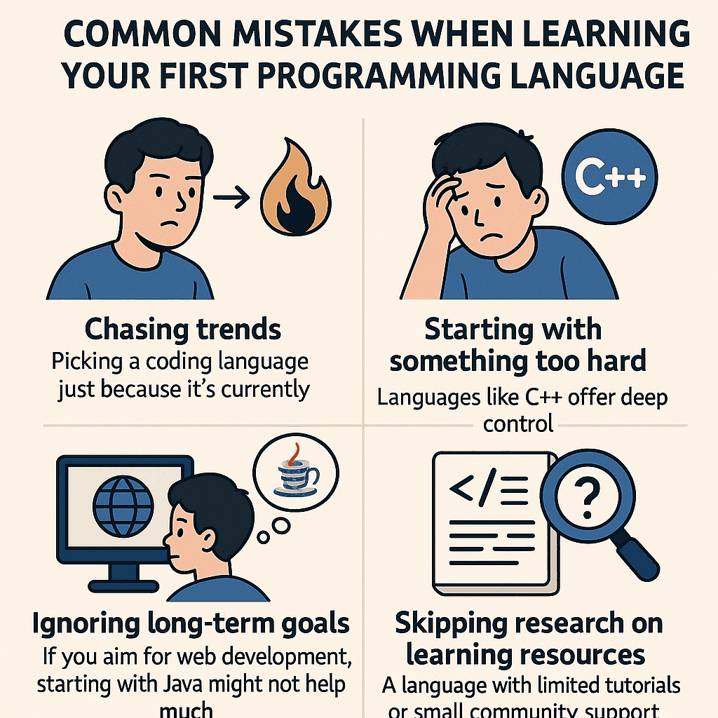 common mistakes made during learning first programming language