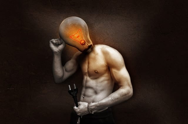 a man with bulb as his head