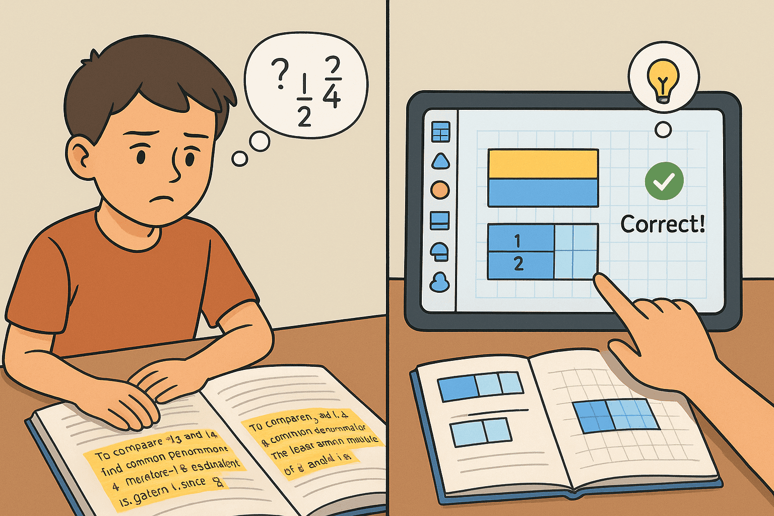 Student turns homework into learning fun with online math practice, skills, and extra support tools