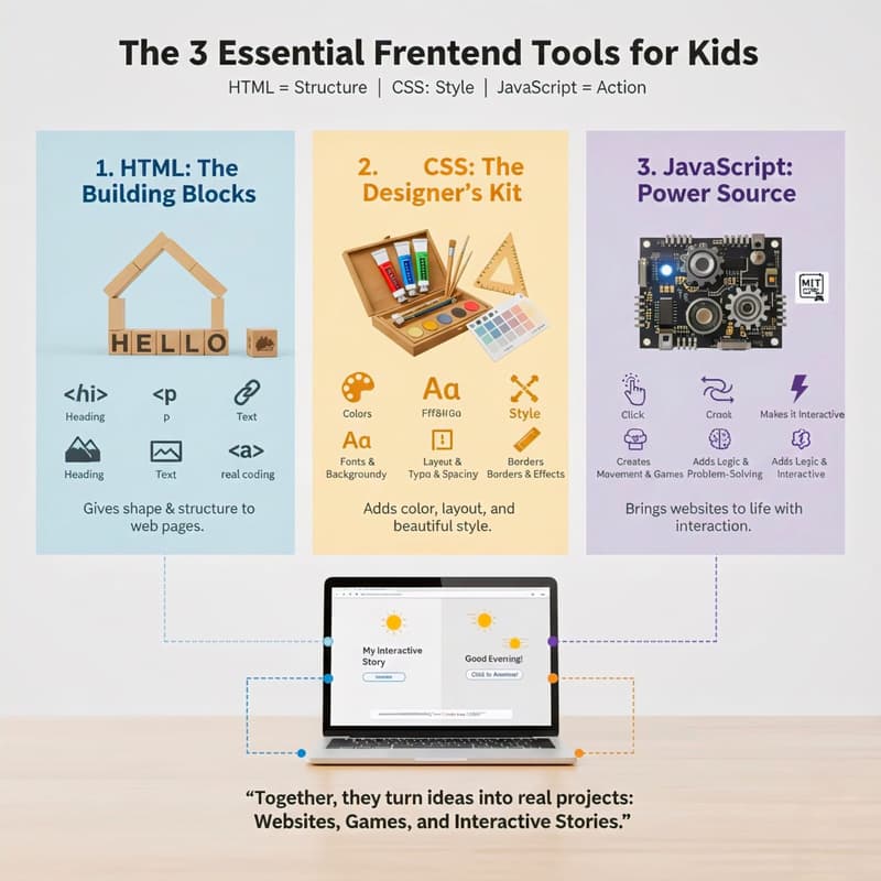 Combination of HTML, CSS, JavaScript gives a proper website 
