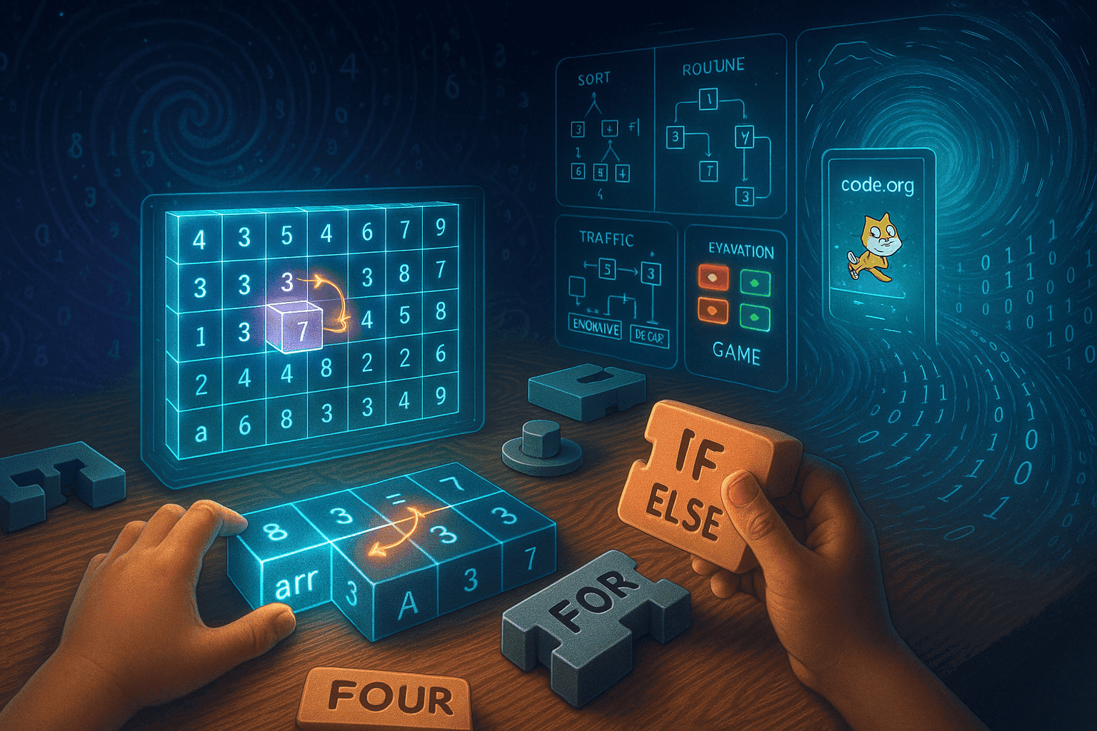 student sloving a sudoku game