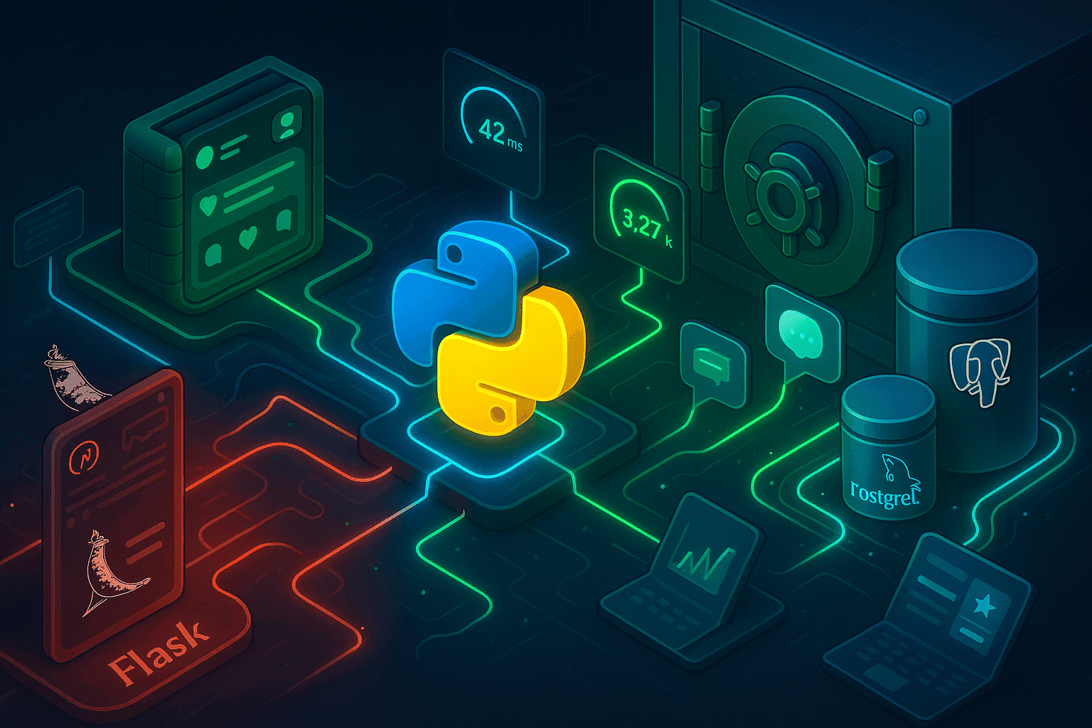 Image depicts Python can handle backend development effectively