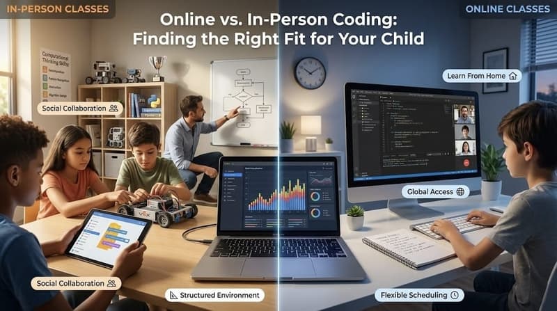 Online vs In-Person Coding Classes: Which is Best for Your Child?