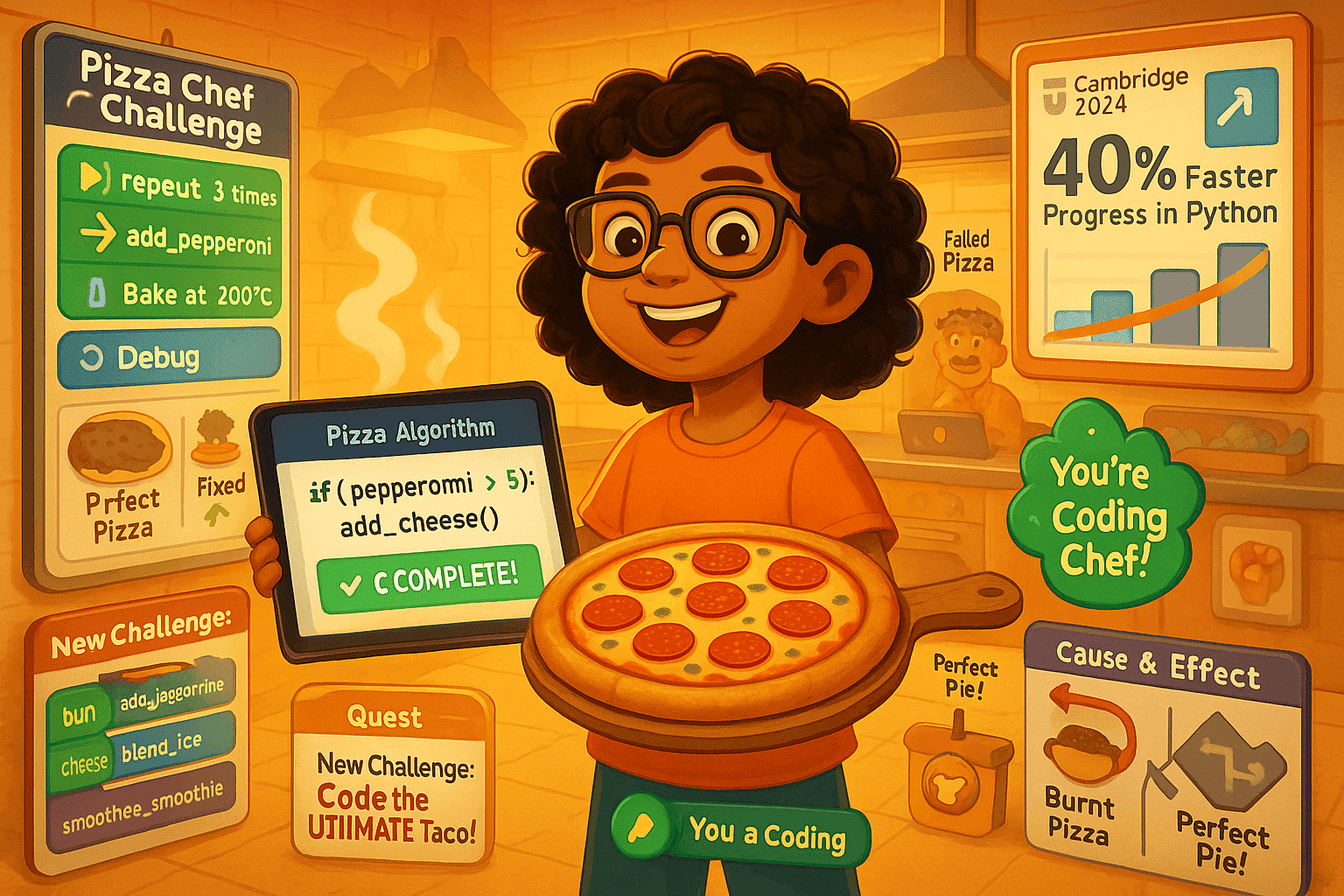 Priya participating in Pizza chef challenge