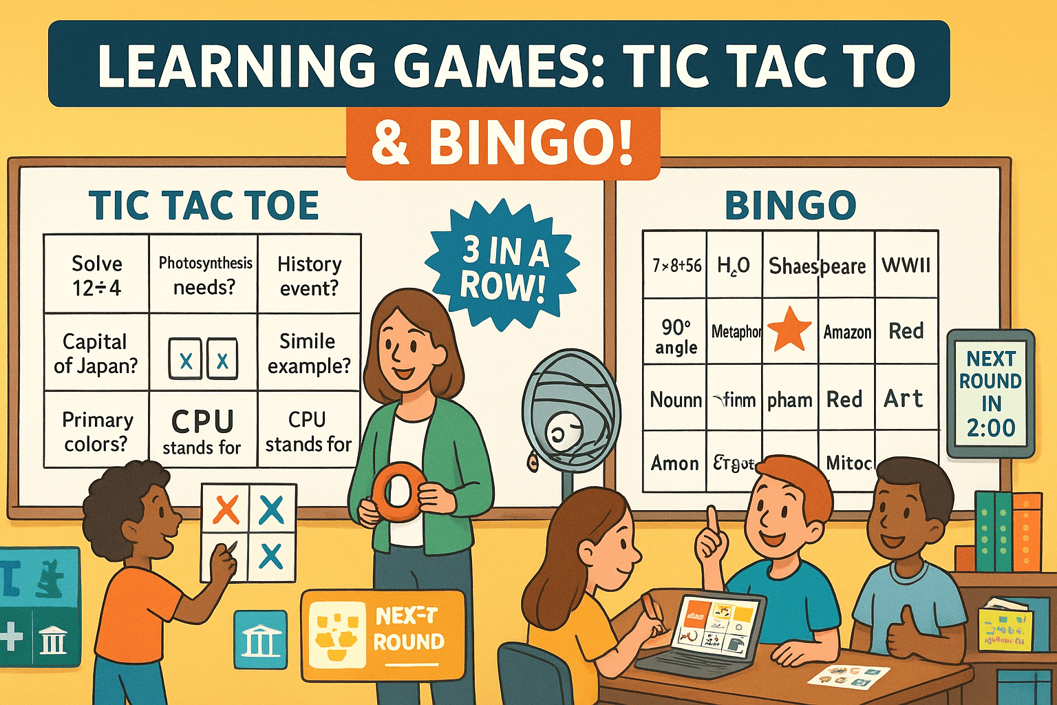 Fun online classroom games students love, where teams answer questions for points in an engaging review game