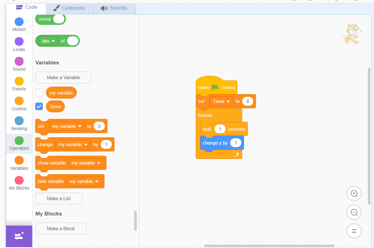 Forever loop and Change by 1 blocks were added to existing blocks