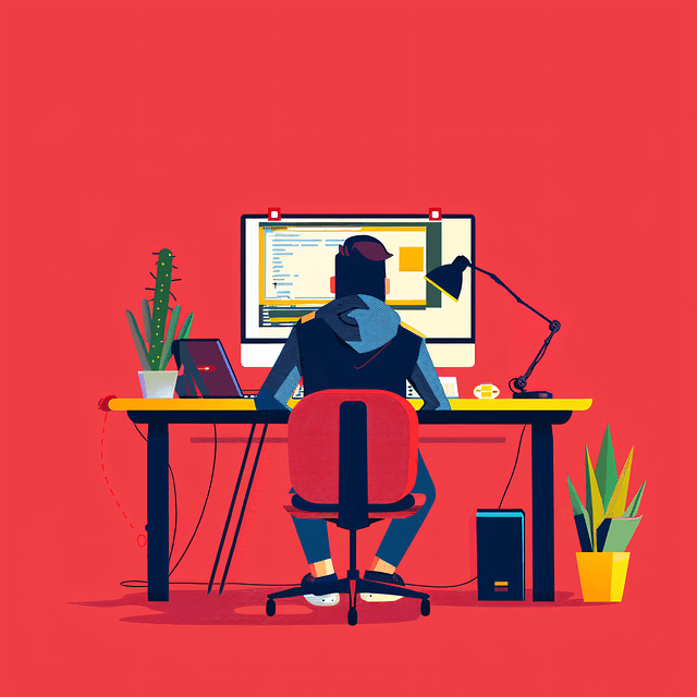 student doing programming ai generated image