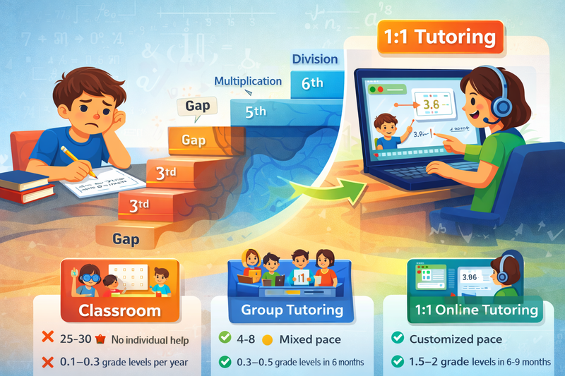My Child Is Falling Behind in Math: How Online 1:1 Tutoring Helps Them Catch Up