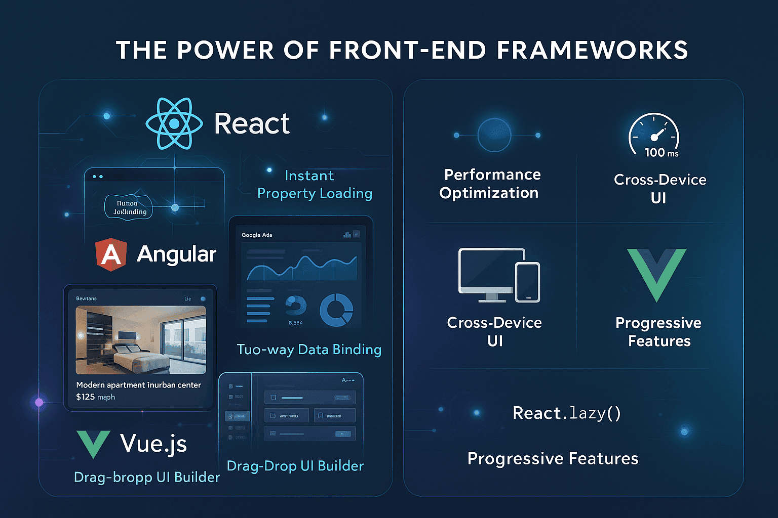 power of front end frameworks like React,Angular