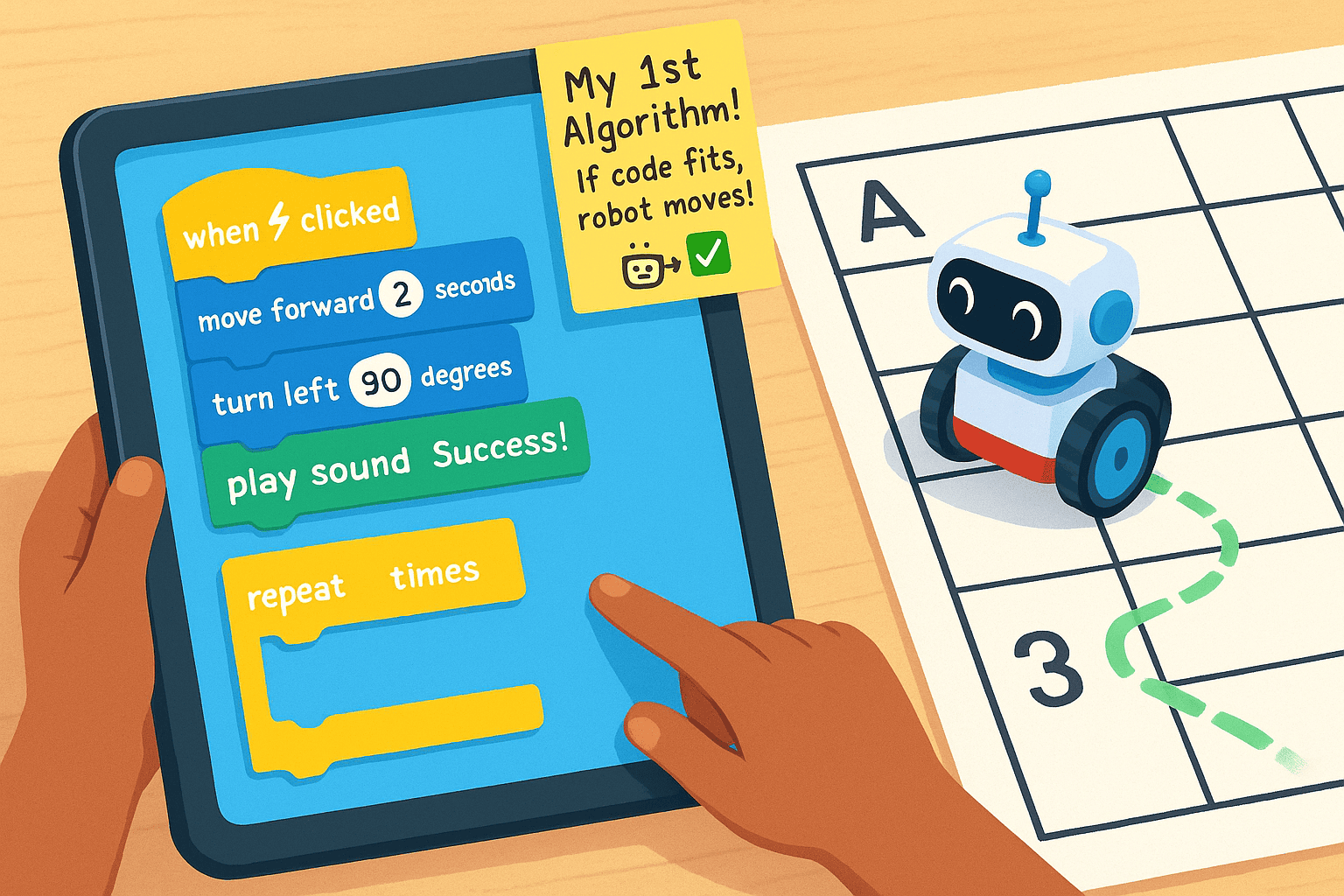 Young kids in robotics classes use robot kits and coding robots to build own robots, learning skills