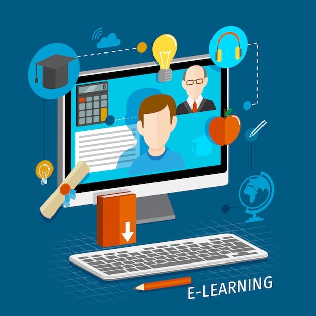Free Vector e-learning online flat illustration