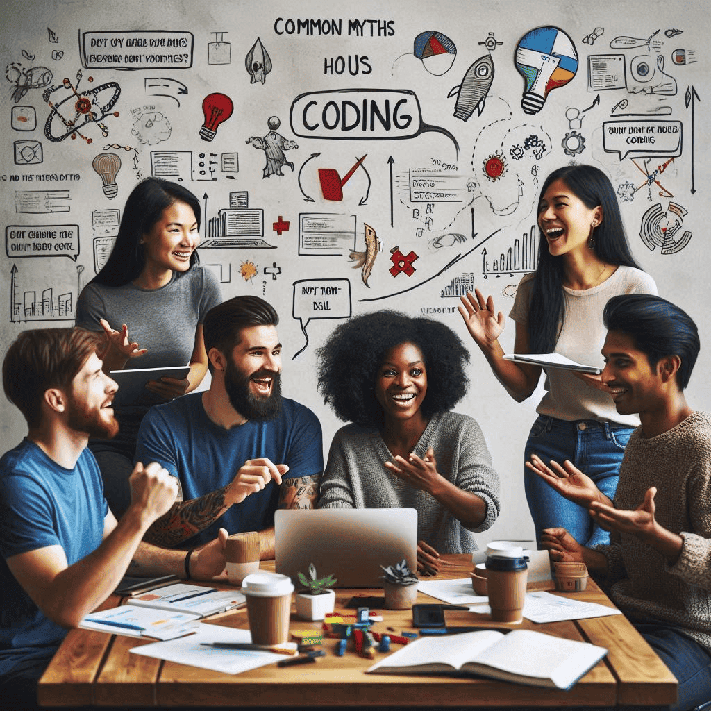 group of people sitting together, busting the common myths