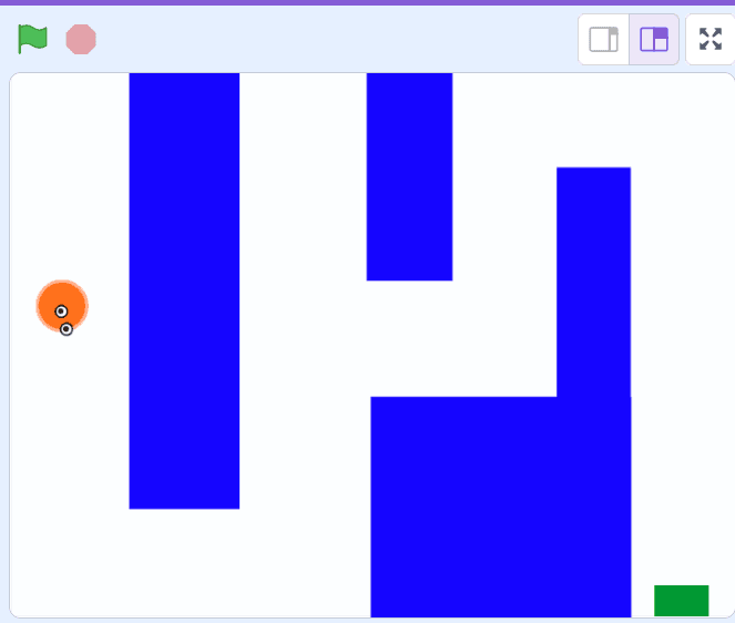 avatar is moving between maze lines