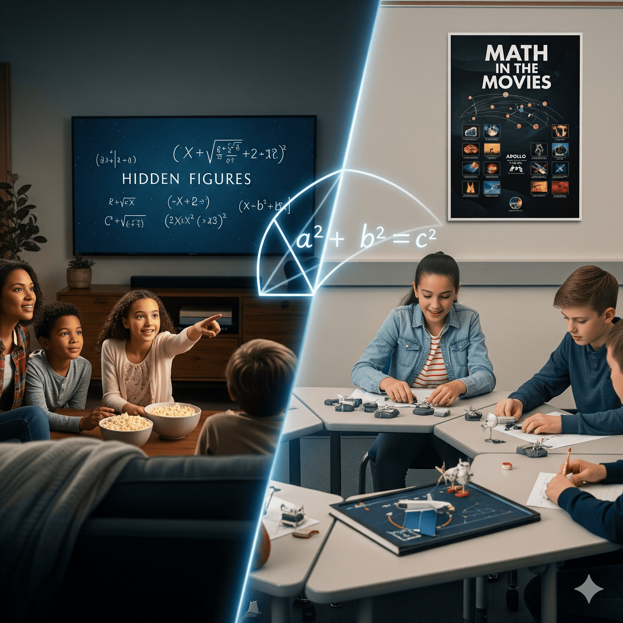 Younger kids explore math concepts through powerful films, linking lessons to critical thinking skills