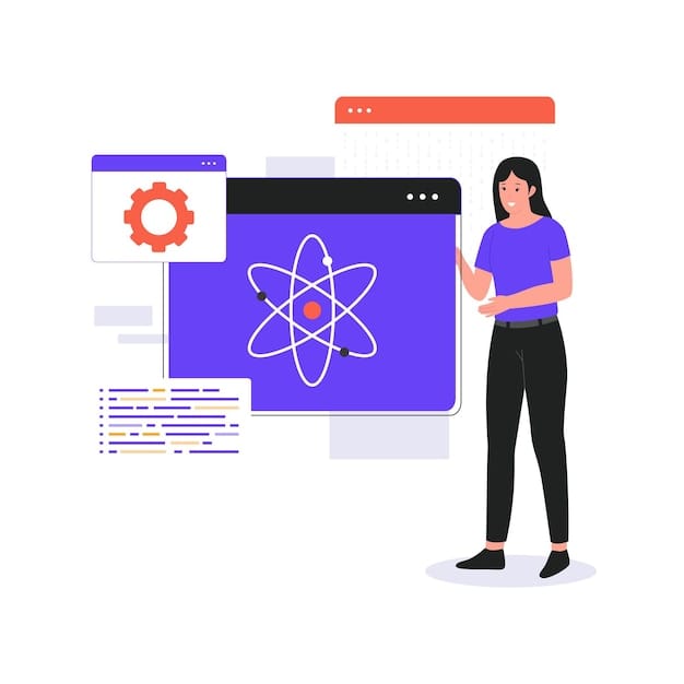 Vector hand drawn flat quantum illustration