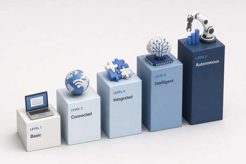 Visual chart comparing beginner, intermediate, and advanced AI student projects with examples such as chatbots, image classifiers, sentiment analysis, object detection, GANs, and medical image classifiers.