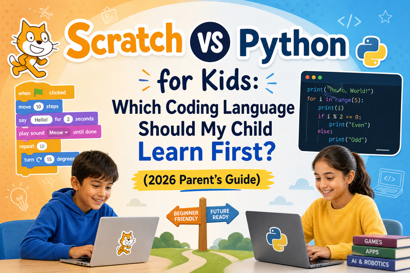 Scratch vs Python for Kids: Which Coding Language Should My Child Learn First? (2026 Parent's Guide)