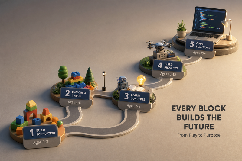 Step-by-step roadmap for kids learning game development, from Scratch and coding classes to projects, math support, Python, and app development