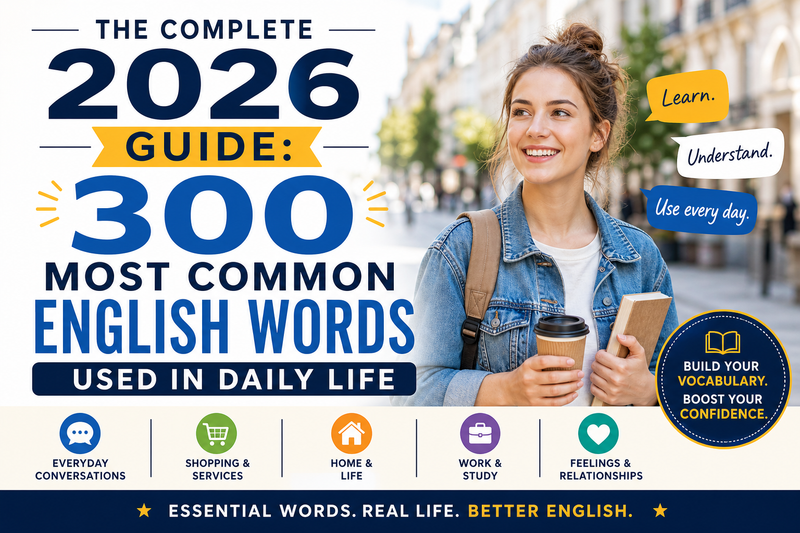 The Complete 2026 Guide: 300 Most Common English Words Used in Daily Life