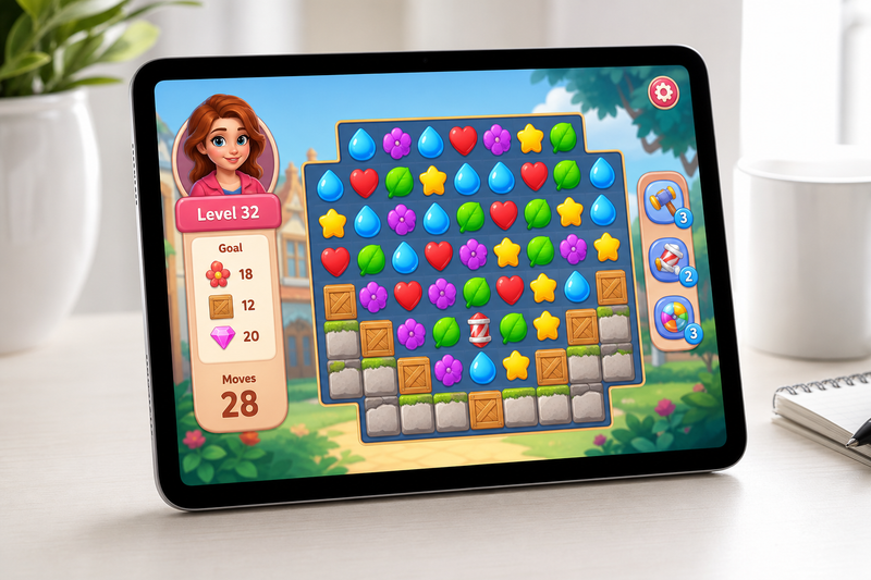Examples of kid-built digital projects, including a quiz app, simple mobile game, and beginner app screens created through coding classes