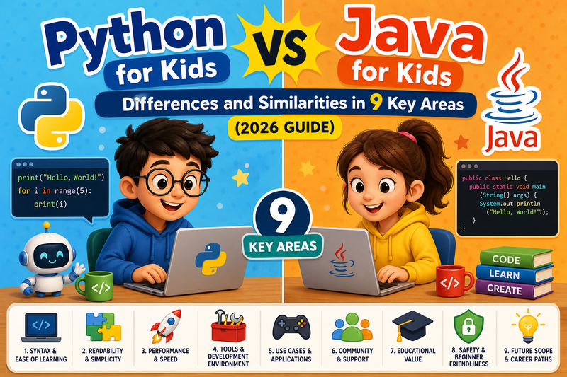 Python for Kids vs Java for Kids: Differences and Similarities in 9 Key Areas (2026 Guide)