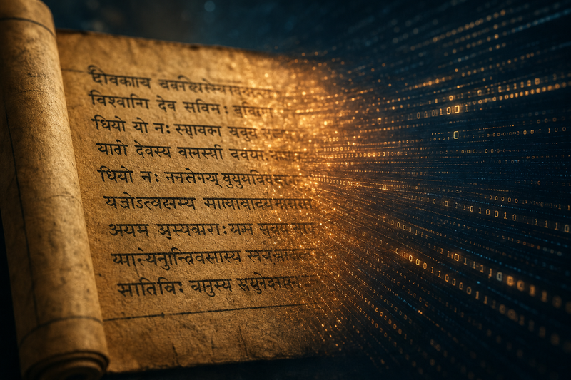 Concept map connecting Vedic math sutras with coding concepts like loops, conditionals, algorithms, and pattern recognition in Scratch and Python.