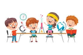 Kids At Science Class, Illustrations ft ...
