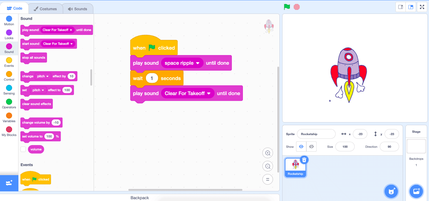 start recording in scratch coding using step by step guide with upper left and bottom left corner