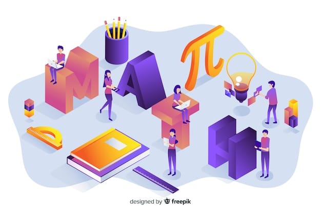 Free Vector isometric maths elements background