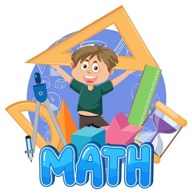 Vector math boy isolated banner