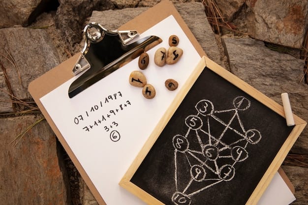 Free Photo numerology concept with blackboard