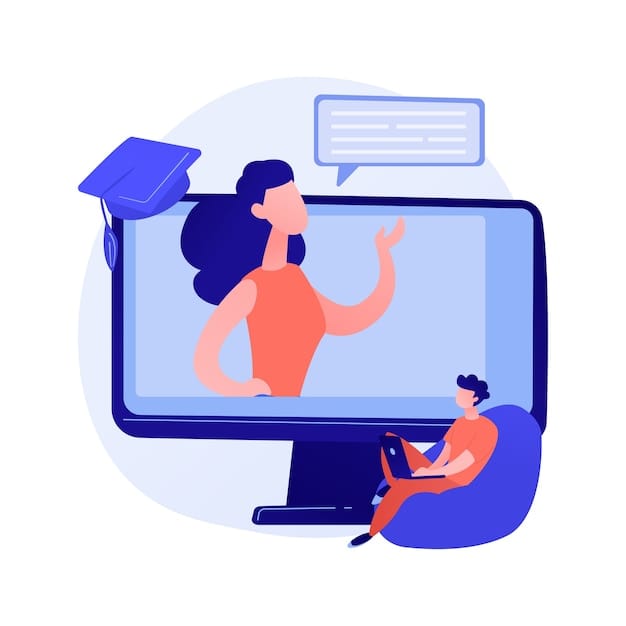 Free Vector online lecturing. distance learning opportunities, self education, internet courses. e learning technologies