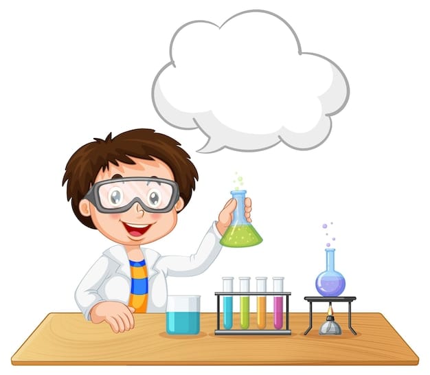 Free Vector a scientist experiment with speech bubble