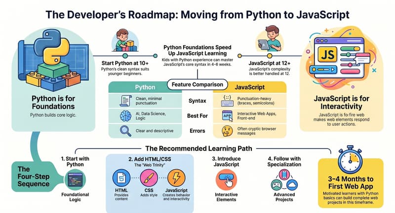 JavaScript for kids: teenager's interactive to-do list web app running in a browser, built with HTML, CSS, and JavaScript