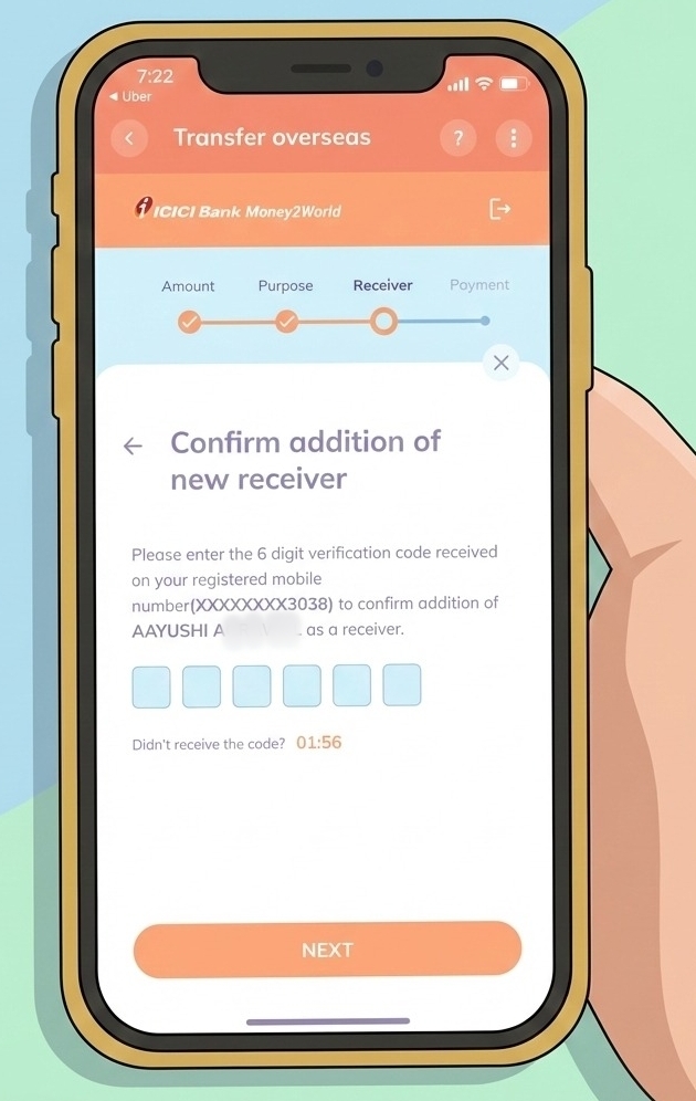 [Screenshot: OTP verification screen]