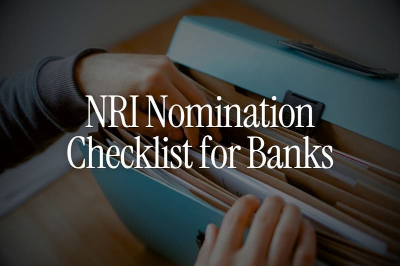 NRI Nomination Checklist for Banks