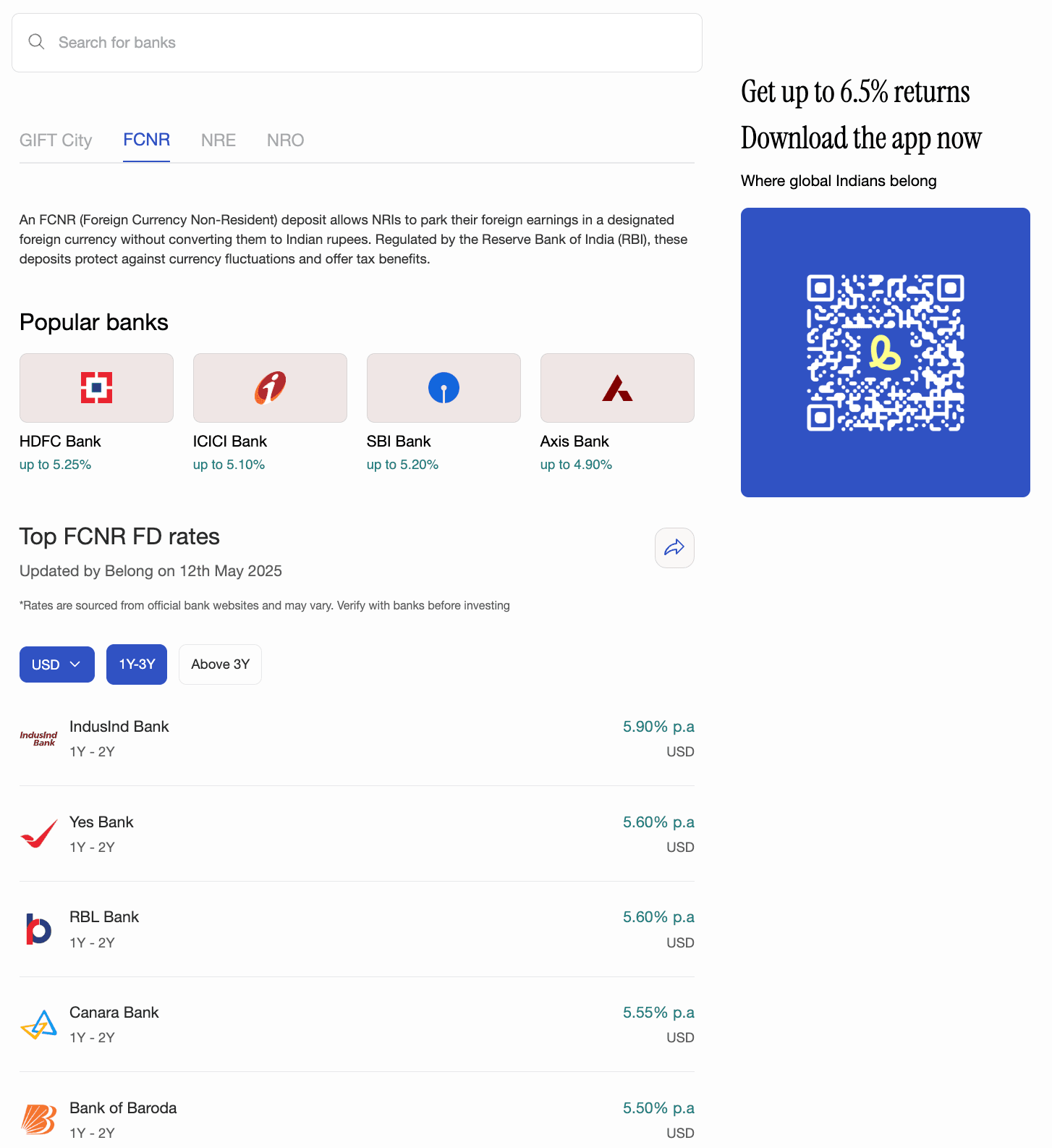 NRI FD Comparison Tool