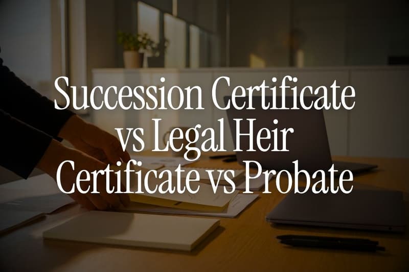 Succession Certificate vs Legal Heir Certificate vs Probate