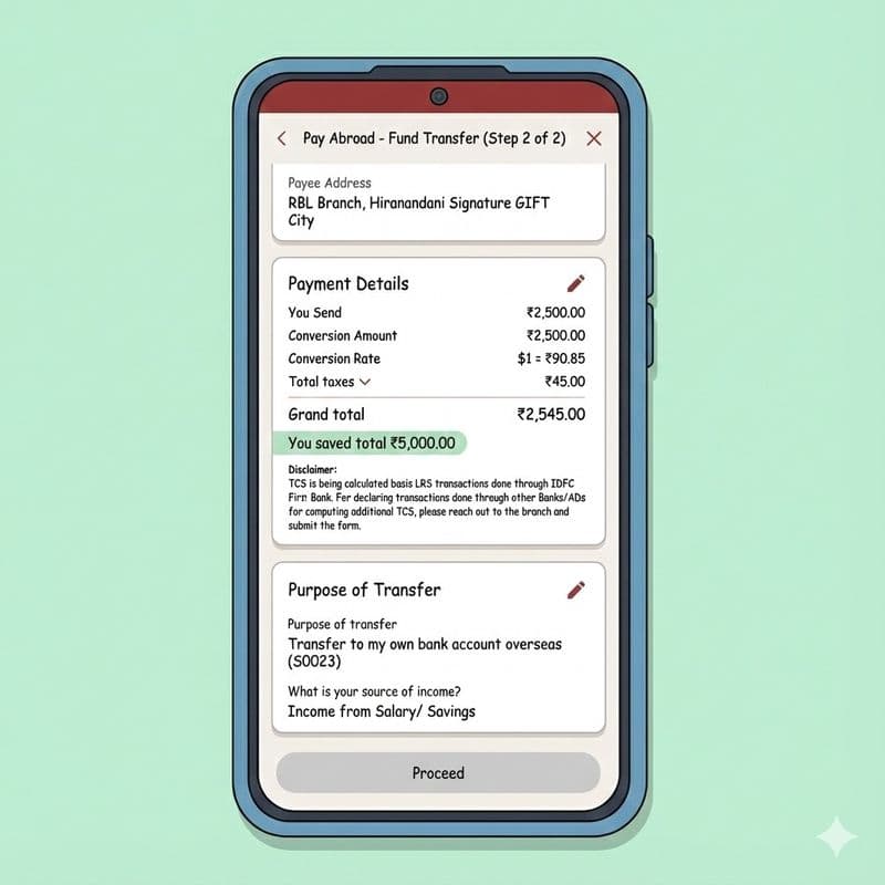 Transfer Money from IDFC Bank to GIFT City_Fees