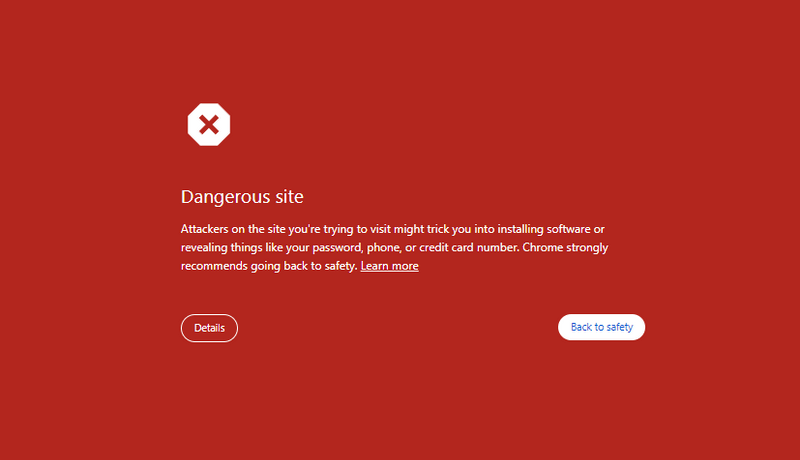 Dangerous site warning