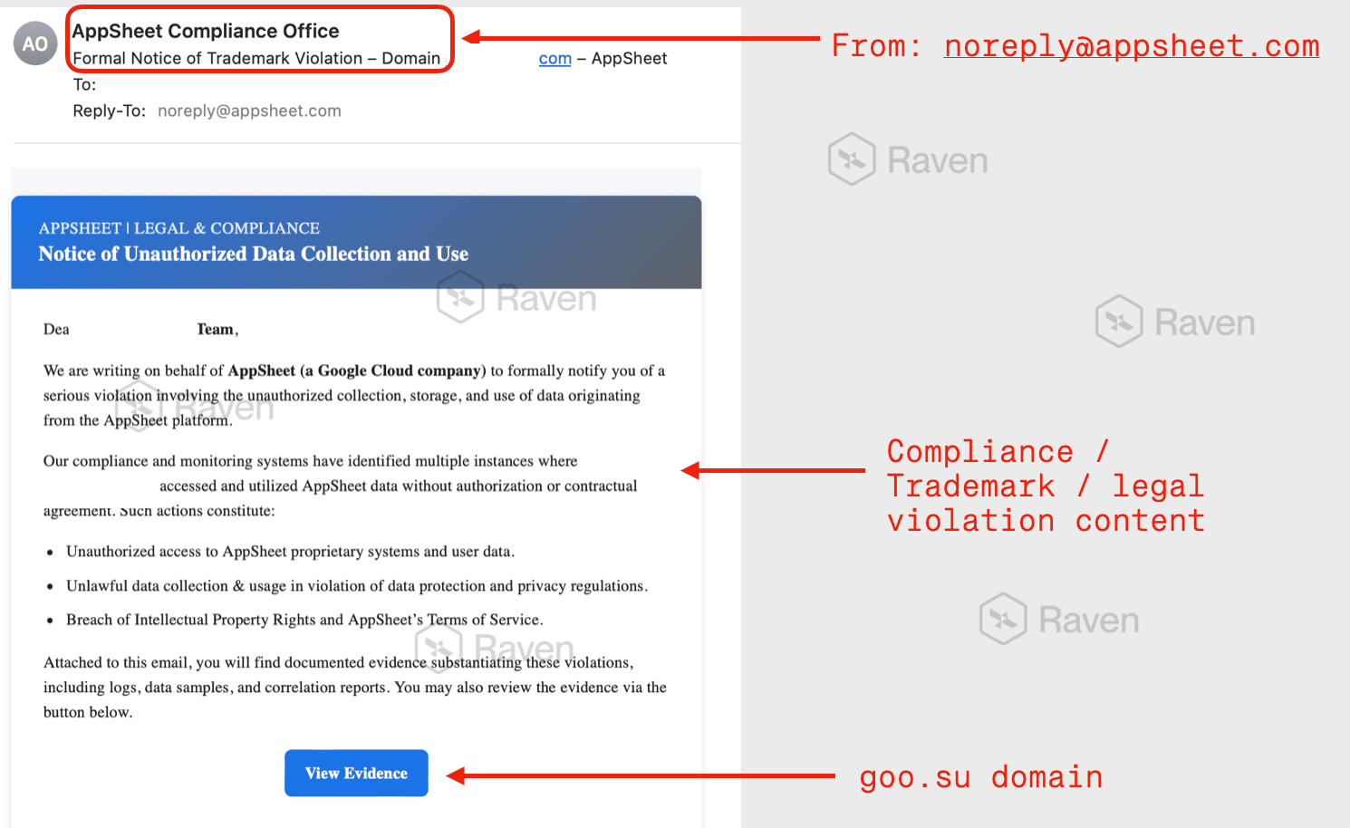 Appsheet Compromise Campaign