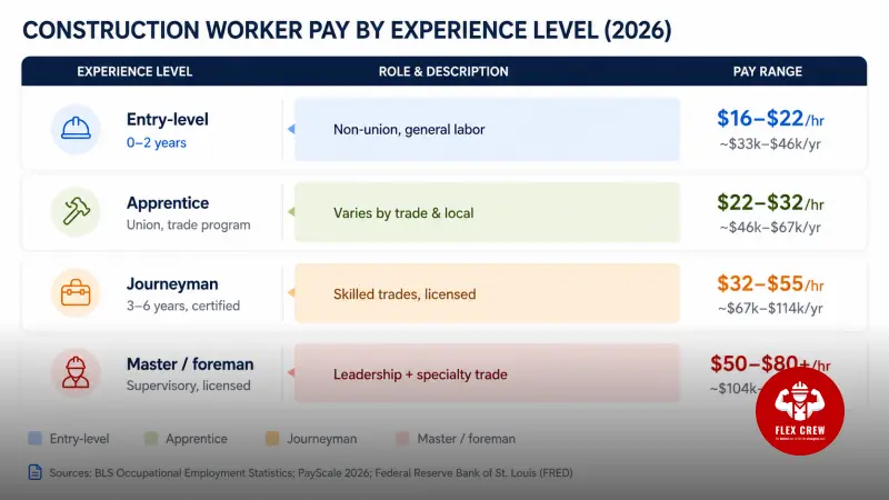How much do construction workers make | flexcrewusa.com