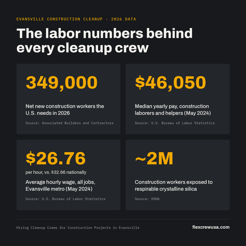 Hiring Cleanup Crews for Construction Projects in Evansville | flexcrewusa.com