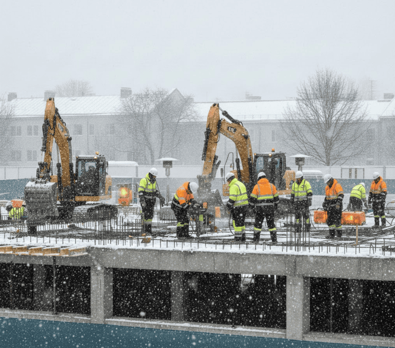 do construction workers work in the winter